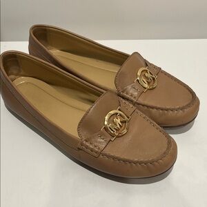 Michael Kors Brown Loafers with Gold Accent